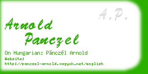 arnold panczel business card