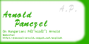 arnold panczel business card
